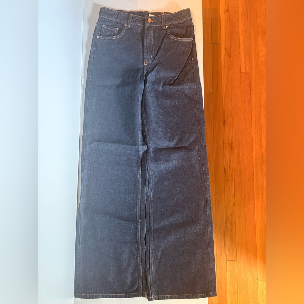 Dark Rinse Wide Leg Jeans NWT
